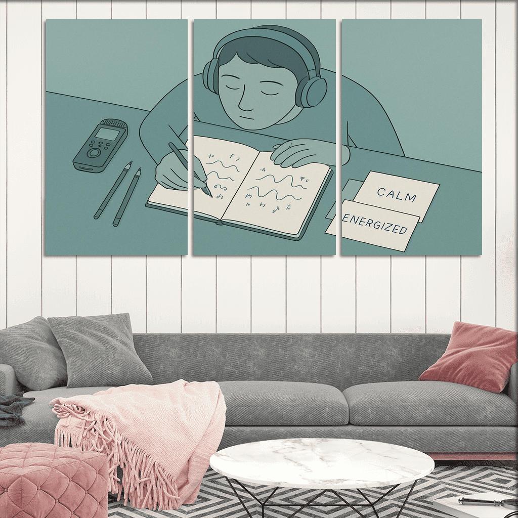 Personal Soundscape Journaling oil paintings frame