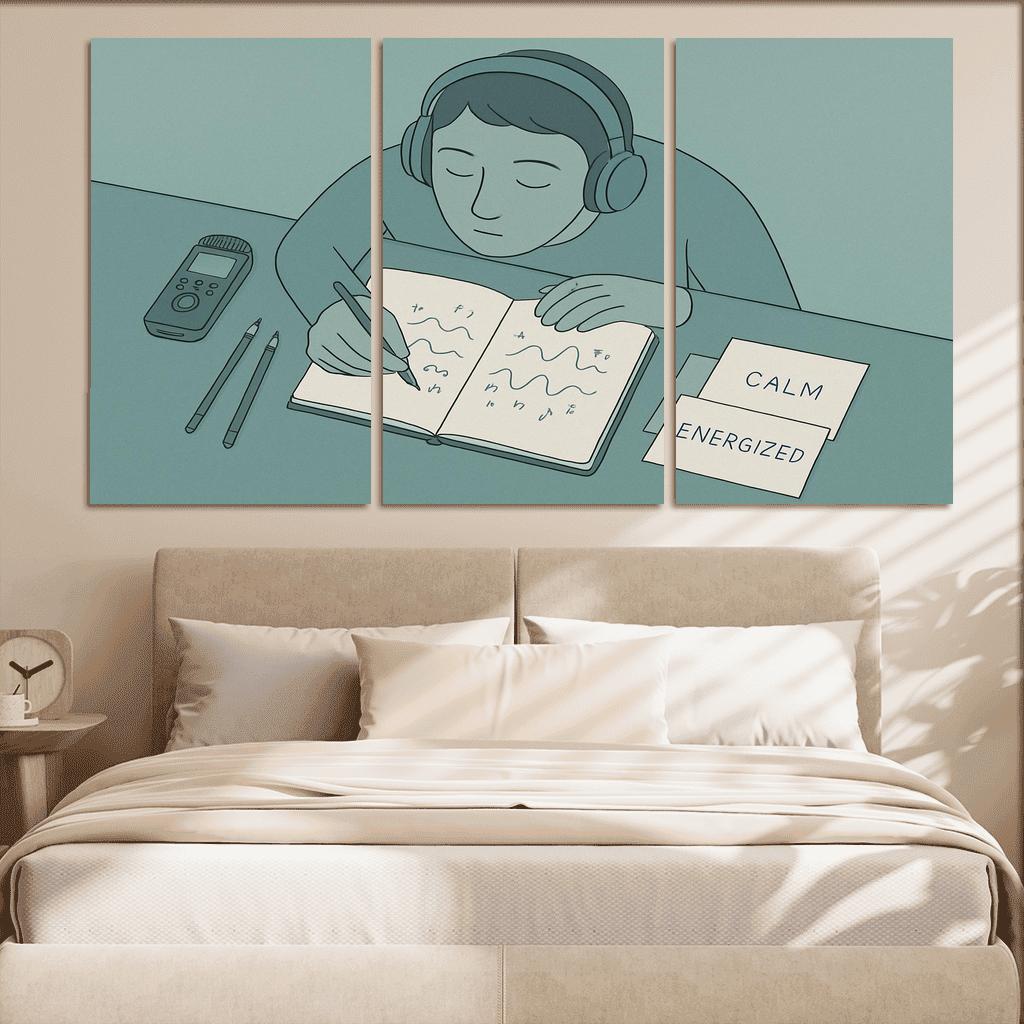 Personal Soundscape Journaling oil paintings frame