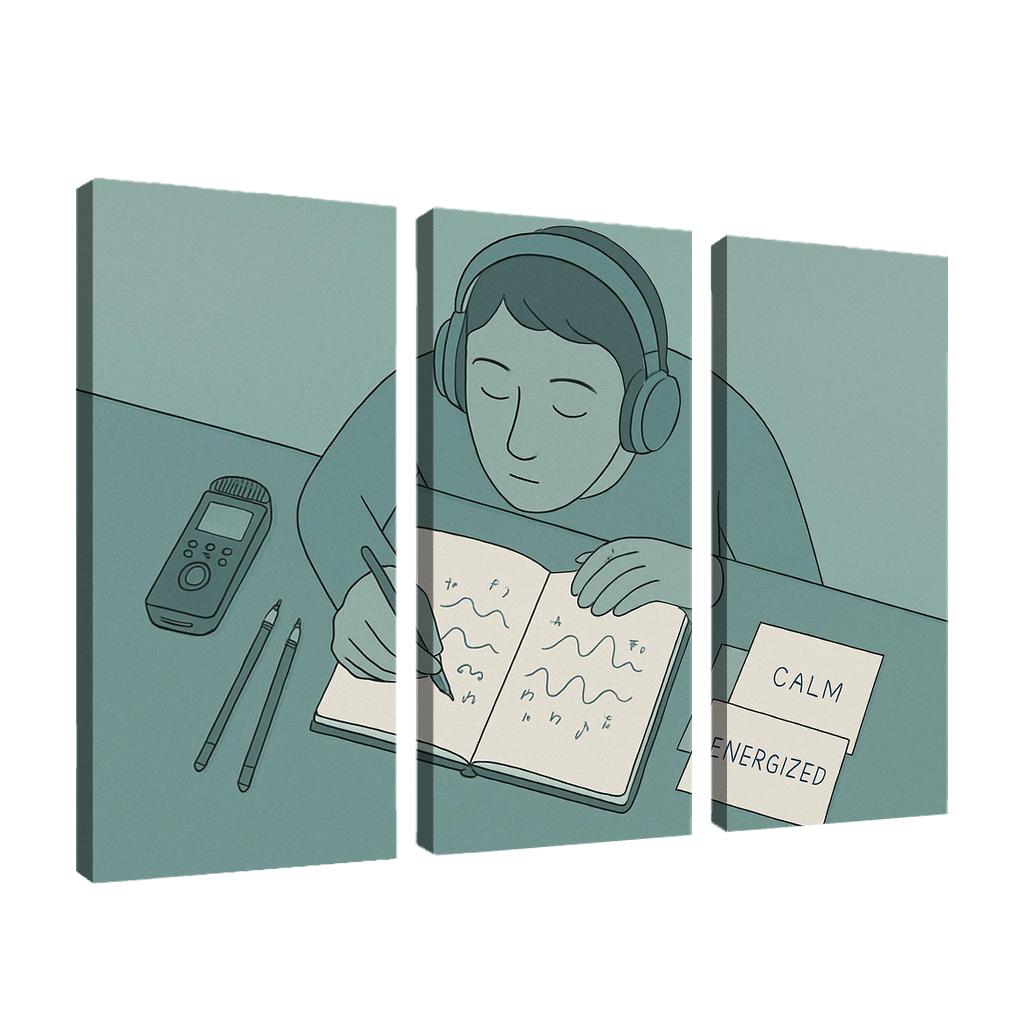 Personal Soundscape Journaling oil paintings frame