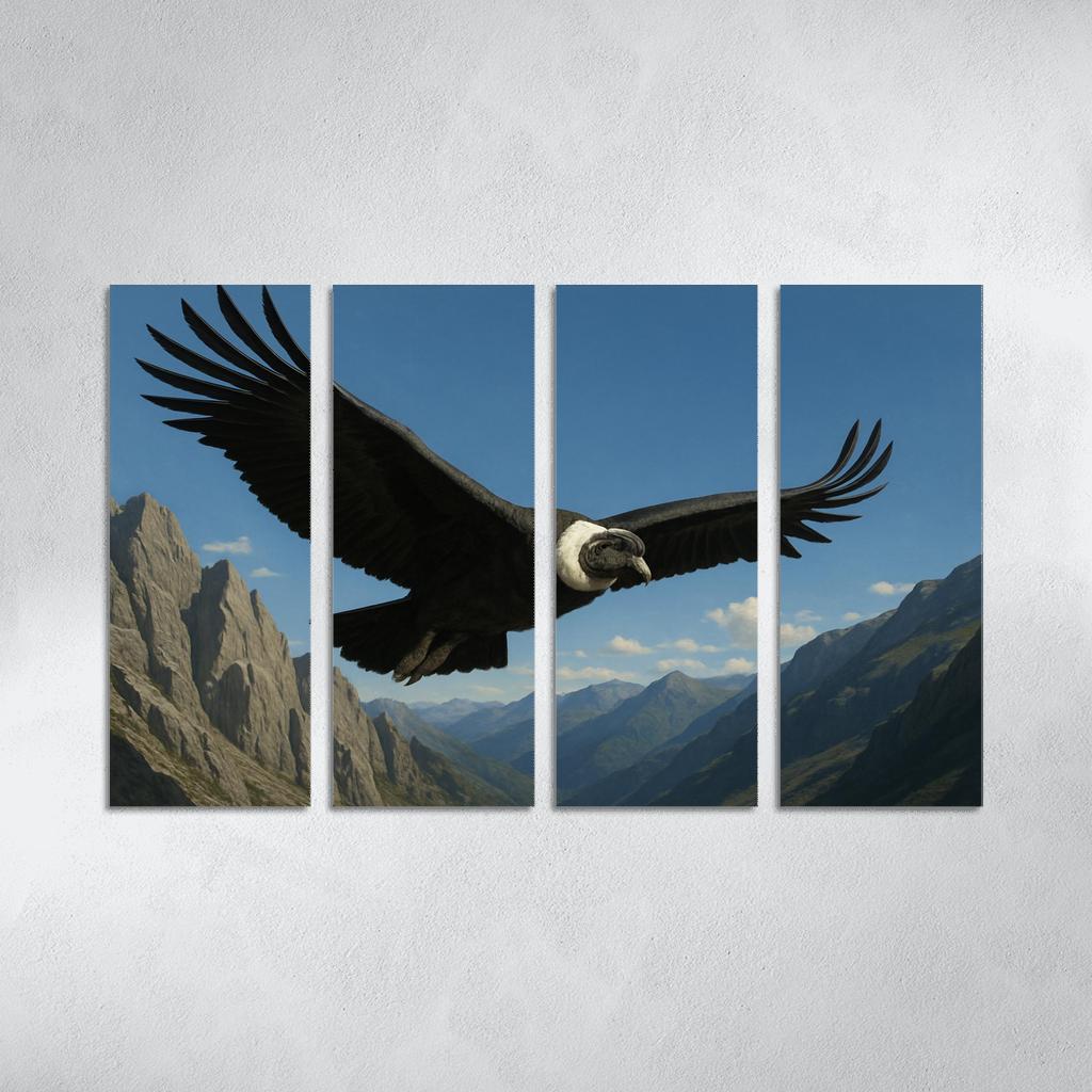 The Soaring Andean Condor Above Rugged Peaks multi-panel paintings