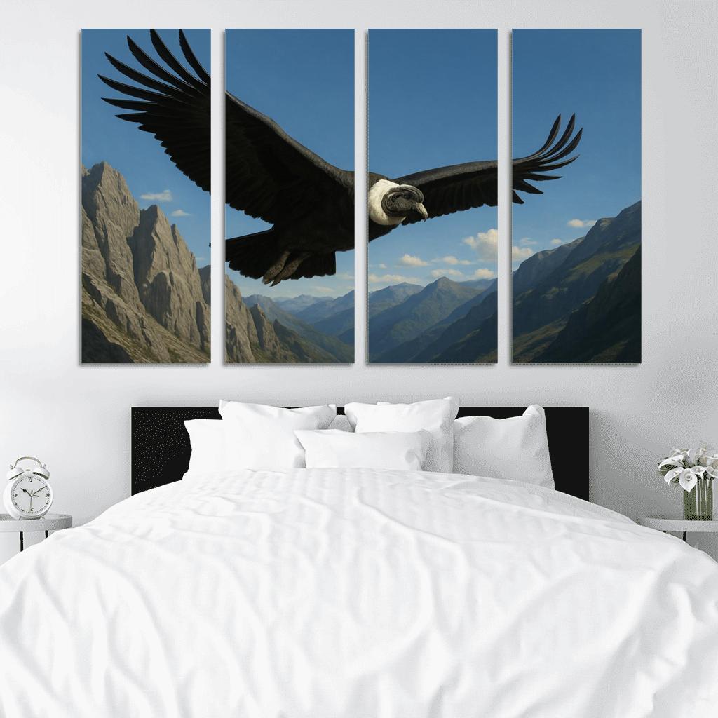 The Soaring Andean Condor Above Rugged Peaks multi-panel paintings