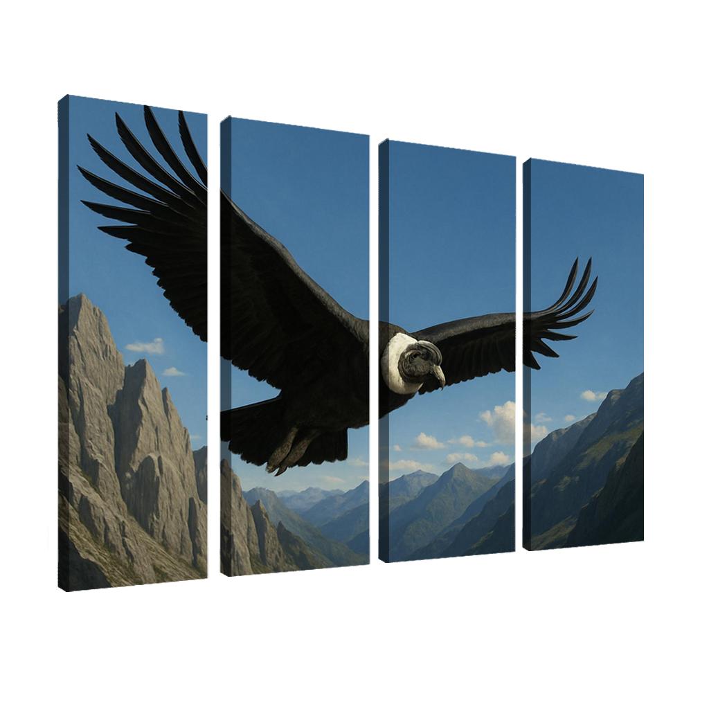 The Soaring Andean Condor Above Rugged Peaks multi-panel paintings