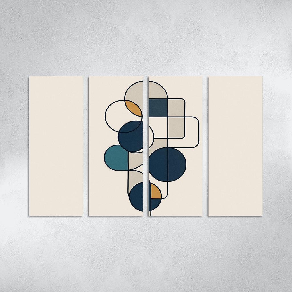 Geometric Echo Flow framed paintings