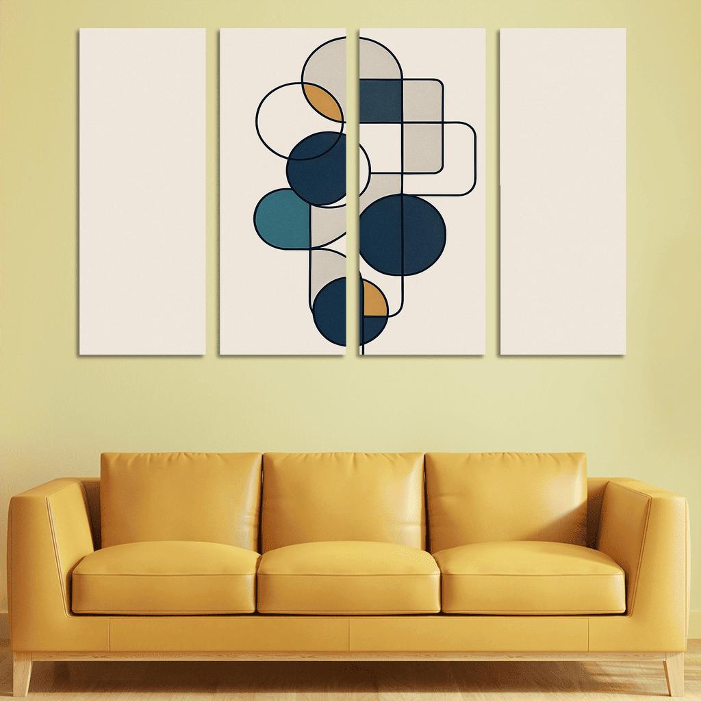 Geometric Echo Flow framed paintings