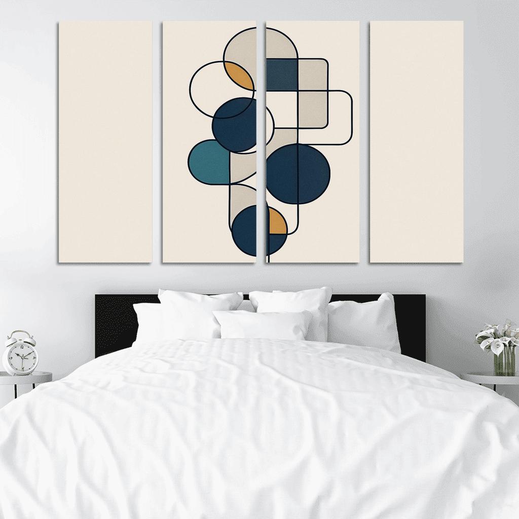 Geometric Echo Flow framed paintings