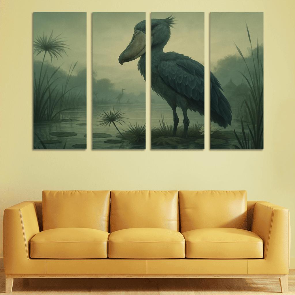 The Patient Shoebill Of The Papyrus Marsh custom paintings frame
