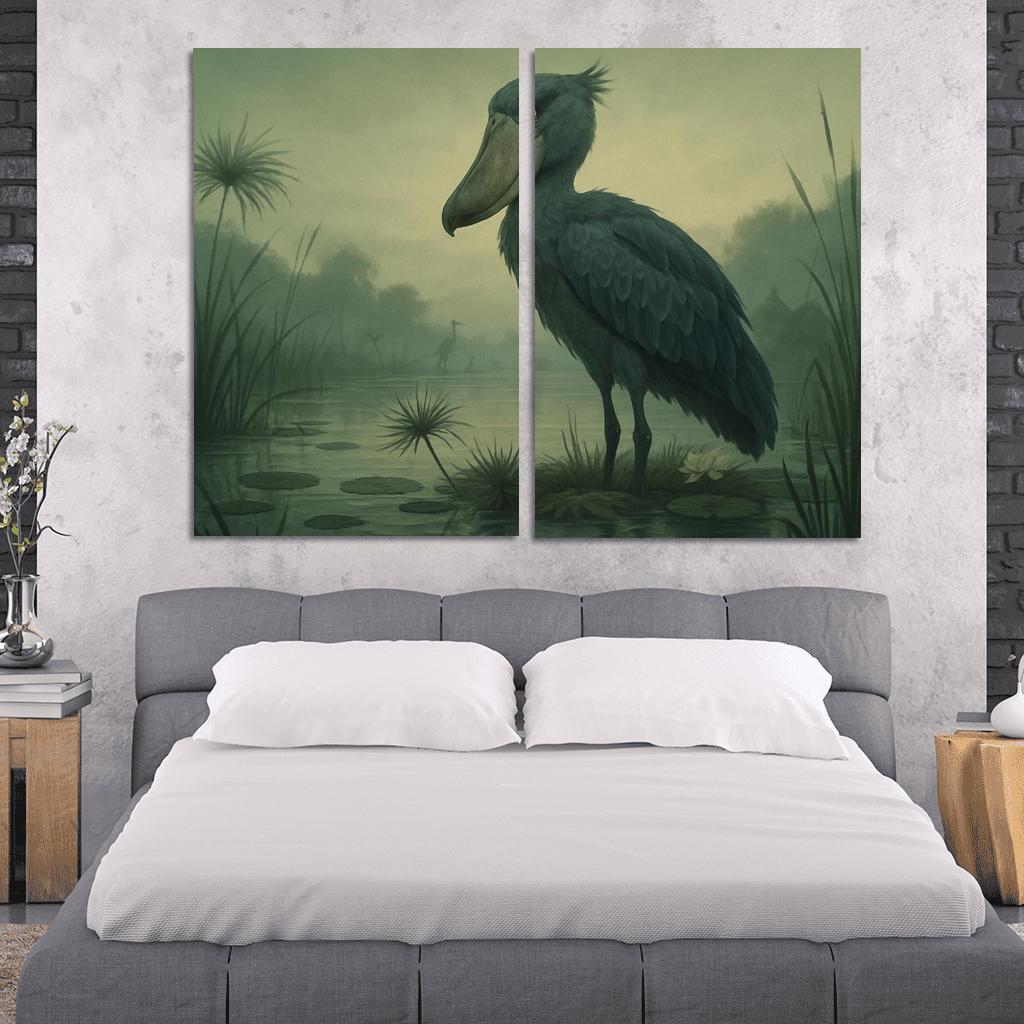 The Patient Shoebill Of The Papyrus Marsh custom paintings frame
