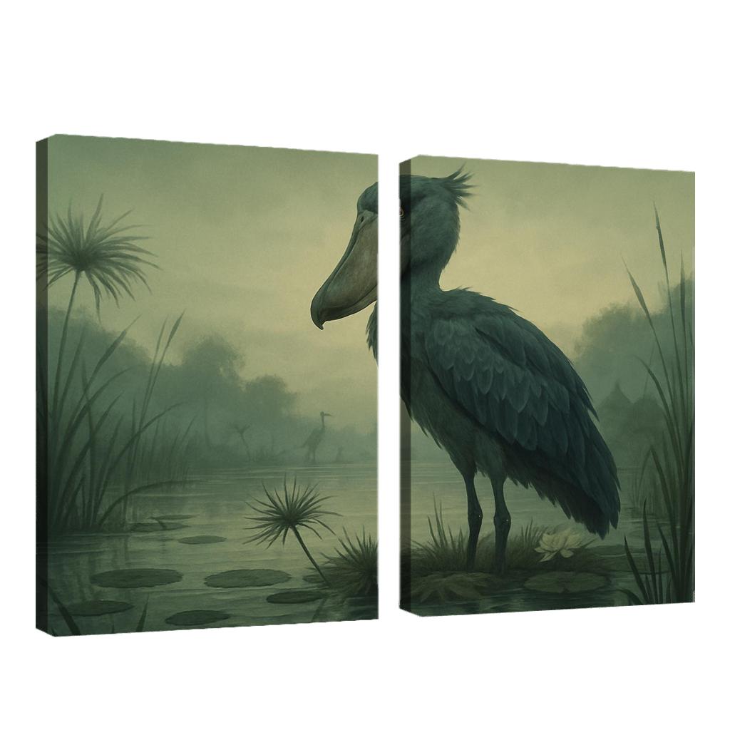 The Patient Shoebill Of The Papyrus Marsh custom paintings frame