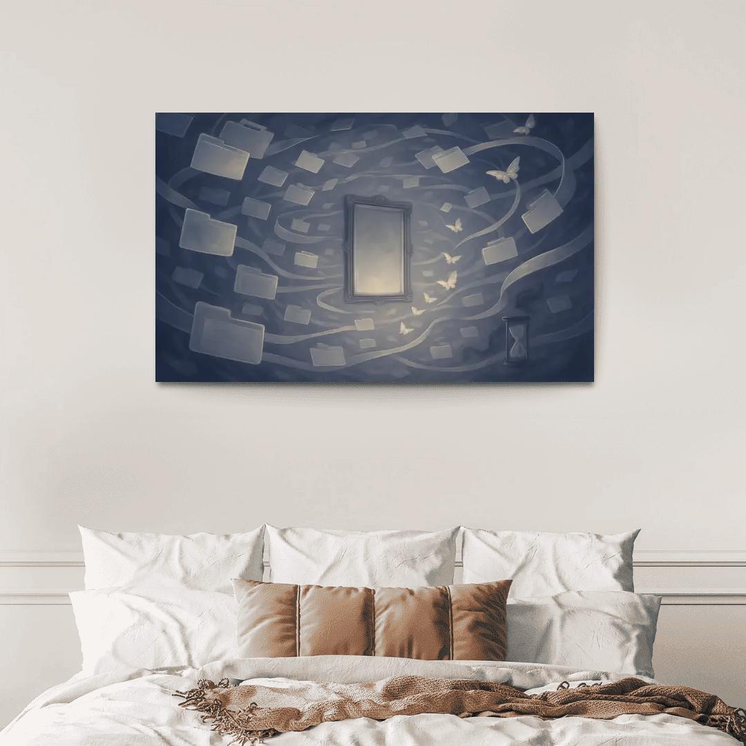 The Mirrorless Archive Of Unlived Choices custom paintings frame