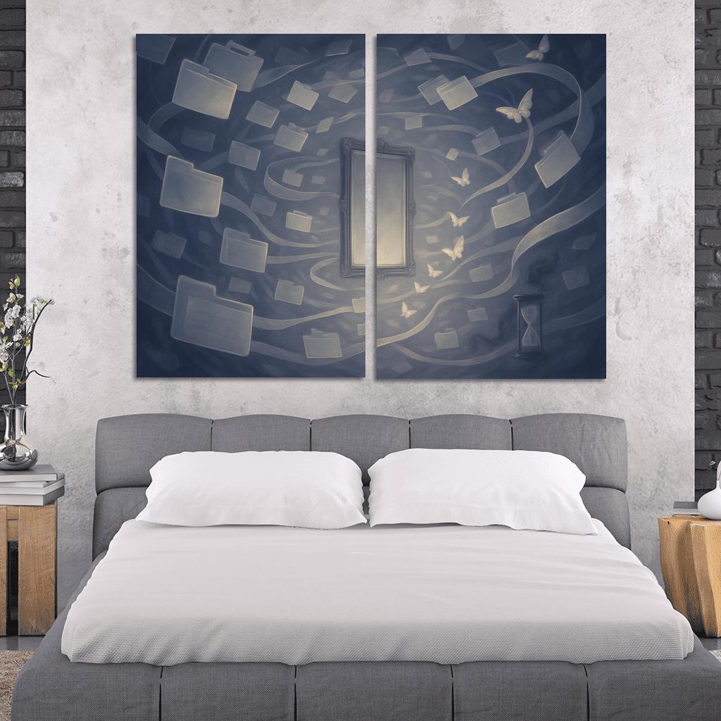 The Mirrorless Archive Of Unlived Choices custom paintings frame