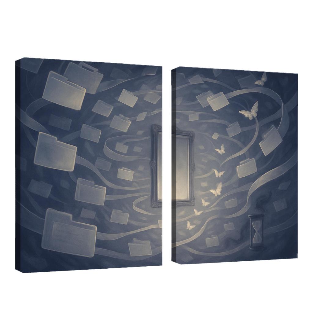 The Mirrorless Archive Of Unlived Choices custom paintings frame