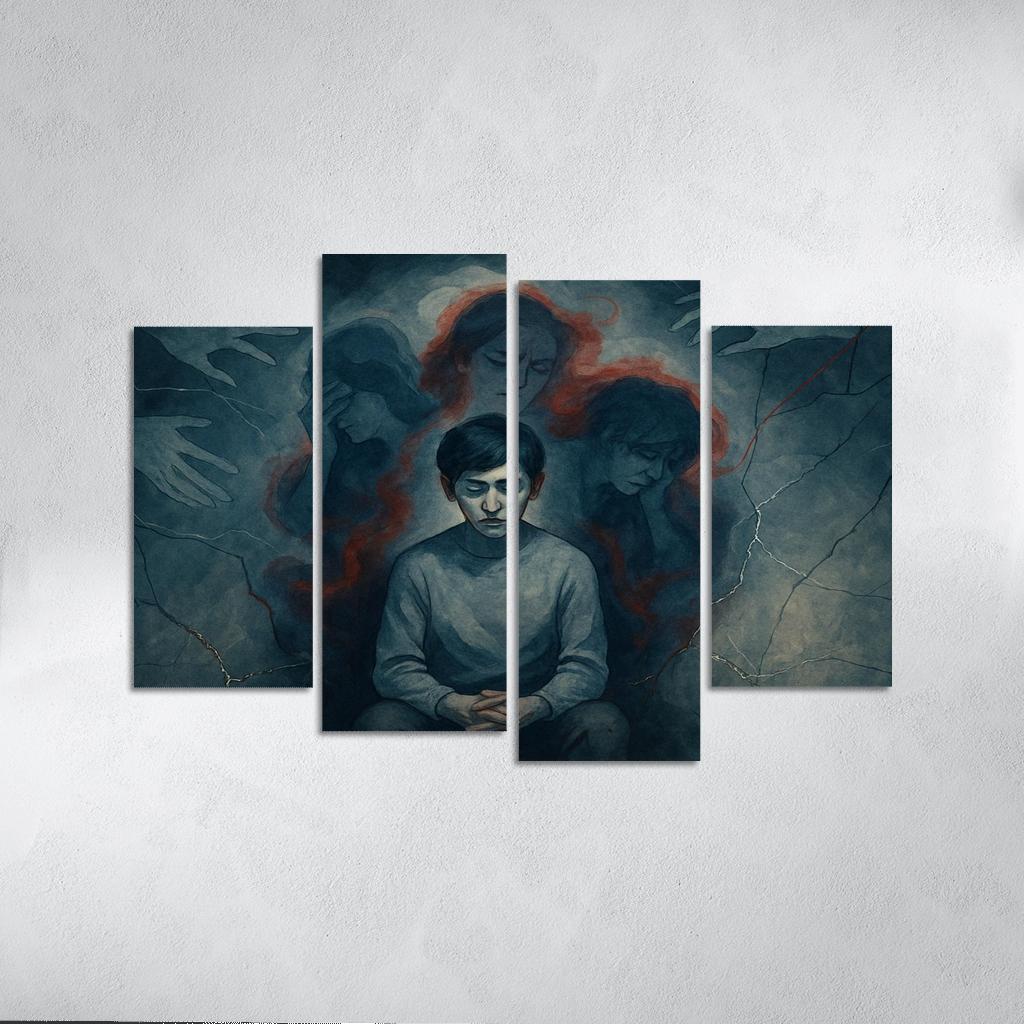 After The Sirens Quiet Mental Health And The Invisible Wounds framed paintings