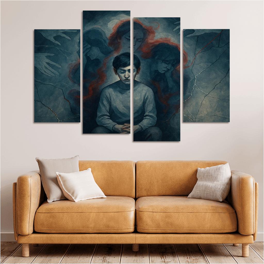 After The Sirens Quiet Mental Health And The Invisible Wounds framed paintings