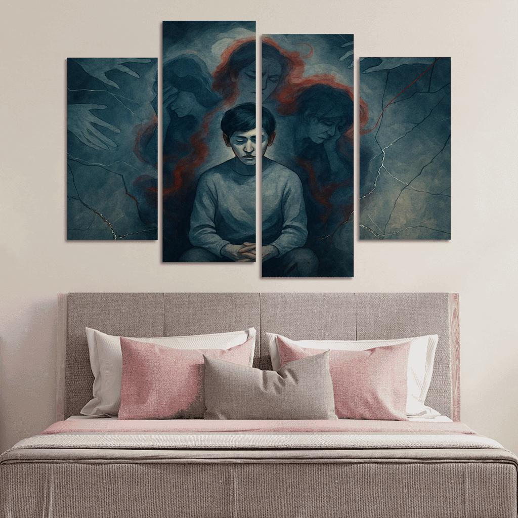 After The Sirens Quiet Mental Health And The Invisible Wounds framed paintings