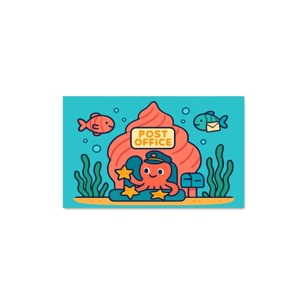 Coral Reef Space Post Office multi-panel paintings
