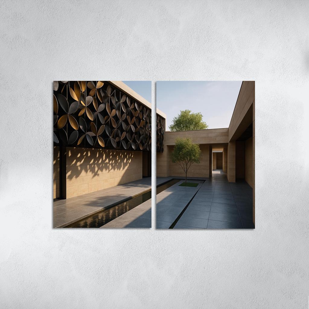 Kinetic Facade Courtyard House framed paintings