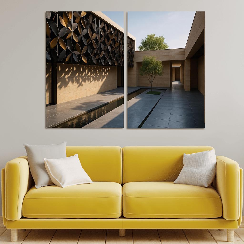 Kinetic Facade Courtyard House framed paintings