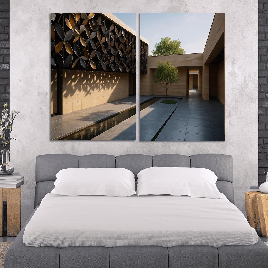 Kinetic Facade Courtyard House framed paintings