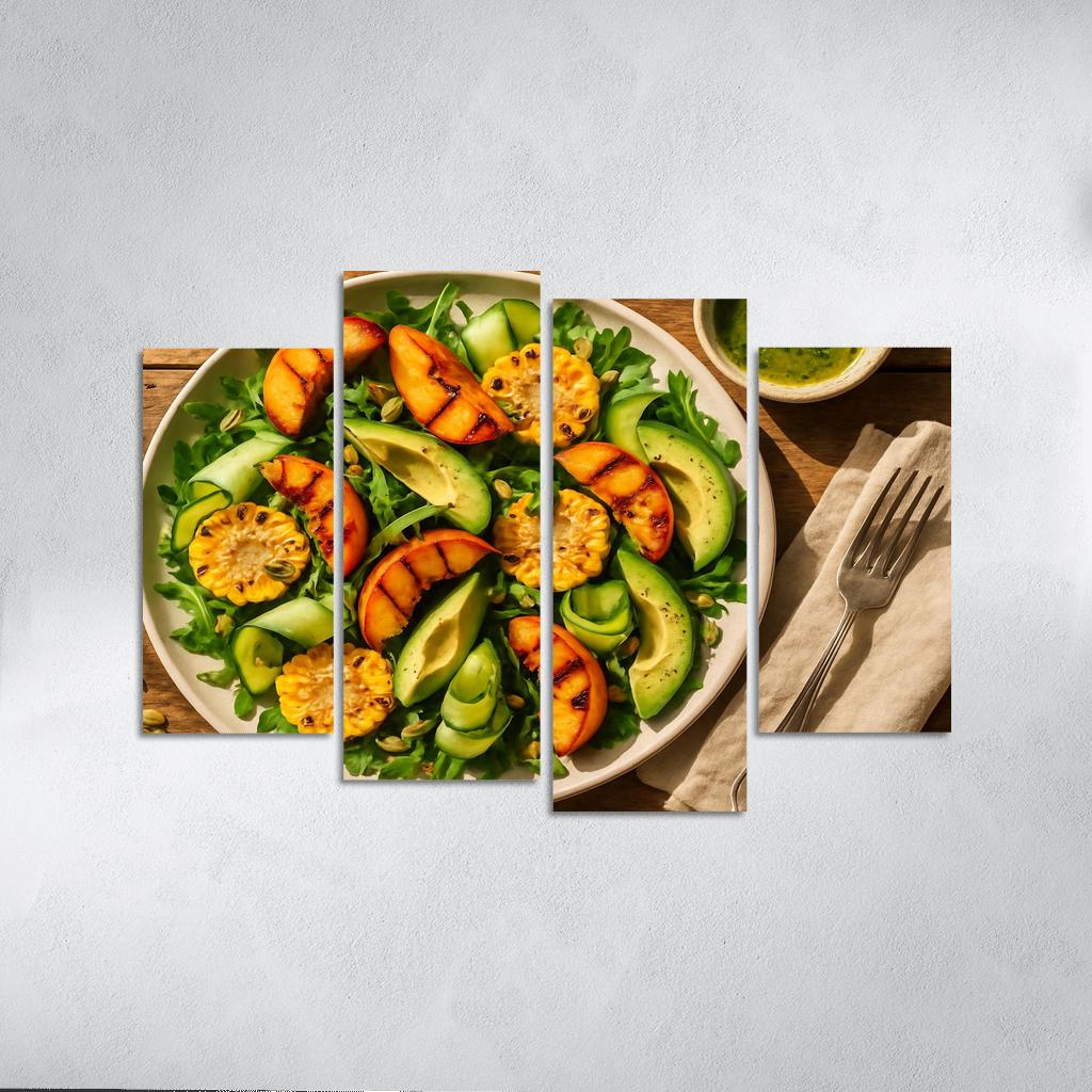 Charred Peach And Corn Salad With Basil Lime Dressing modern paintings frame