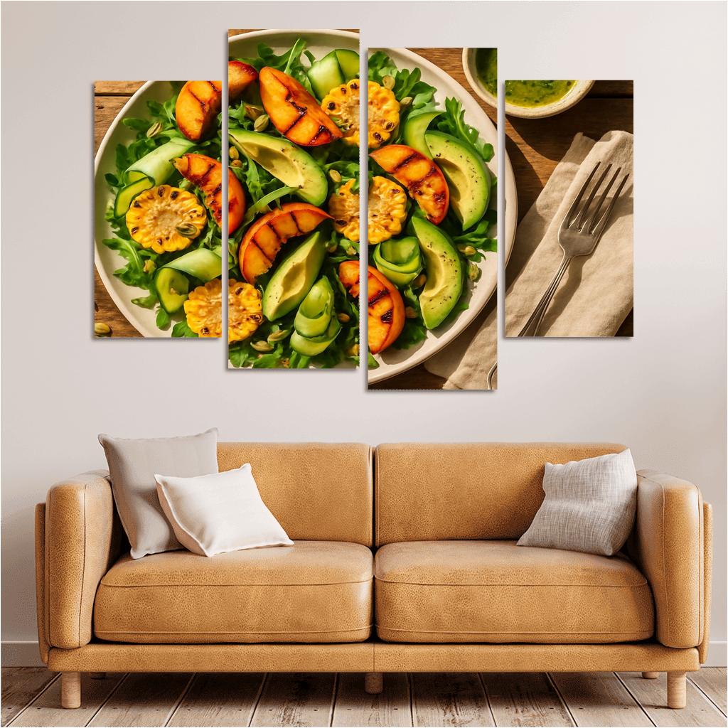 Charred Peach And Corn Salad With Basil Lime Dressing modern paintings frame
