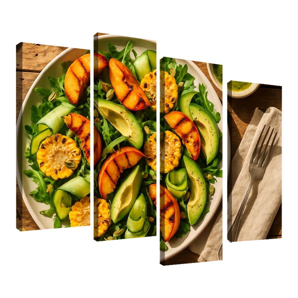 Charred Peach And Corn Salad With Basil Lime Dressing modern paintings frame