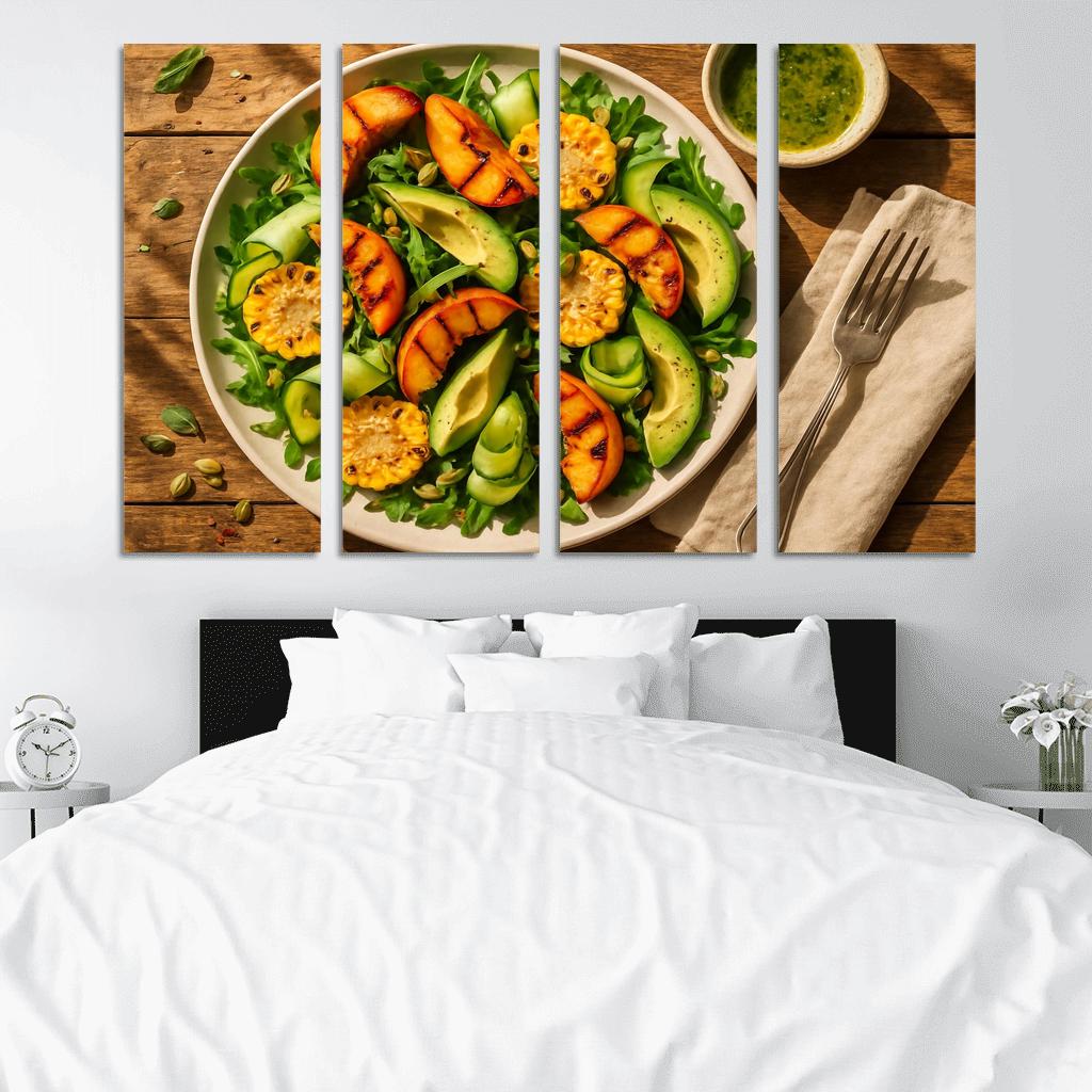 Charred Peach And Corn Salad With Basil Lime Dressing modern paintings frame