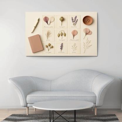 Pressed Flower Herbarium Mosaic framed paintings