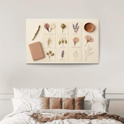 Pressed Flower Herbarium Mosaic framed paintings