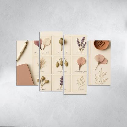 Pressed Flower Herbarium Mosaic framed paintings