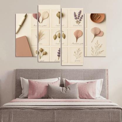 Pressed Flower Herbarium Mosaic framed paintings