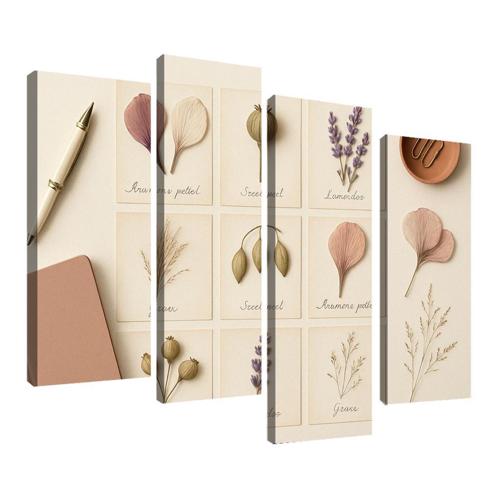 Pressed Flower Herbarium Mosaic framed paintings