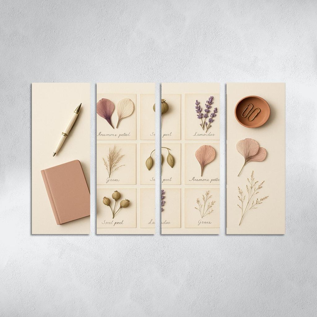 Pressed Flower Herbarium Mosaic framed paintings