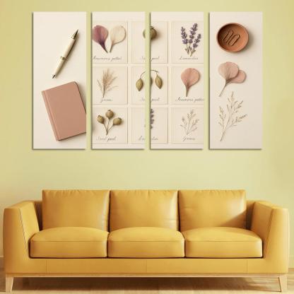 Pressed Flower Herbarium Mosaic framed paintings