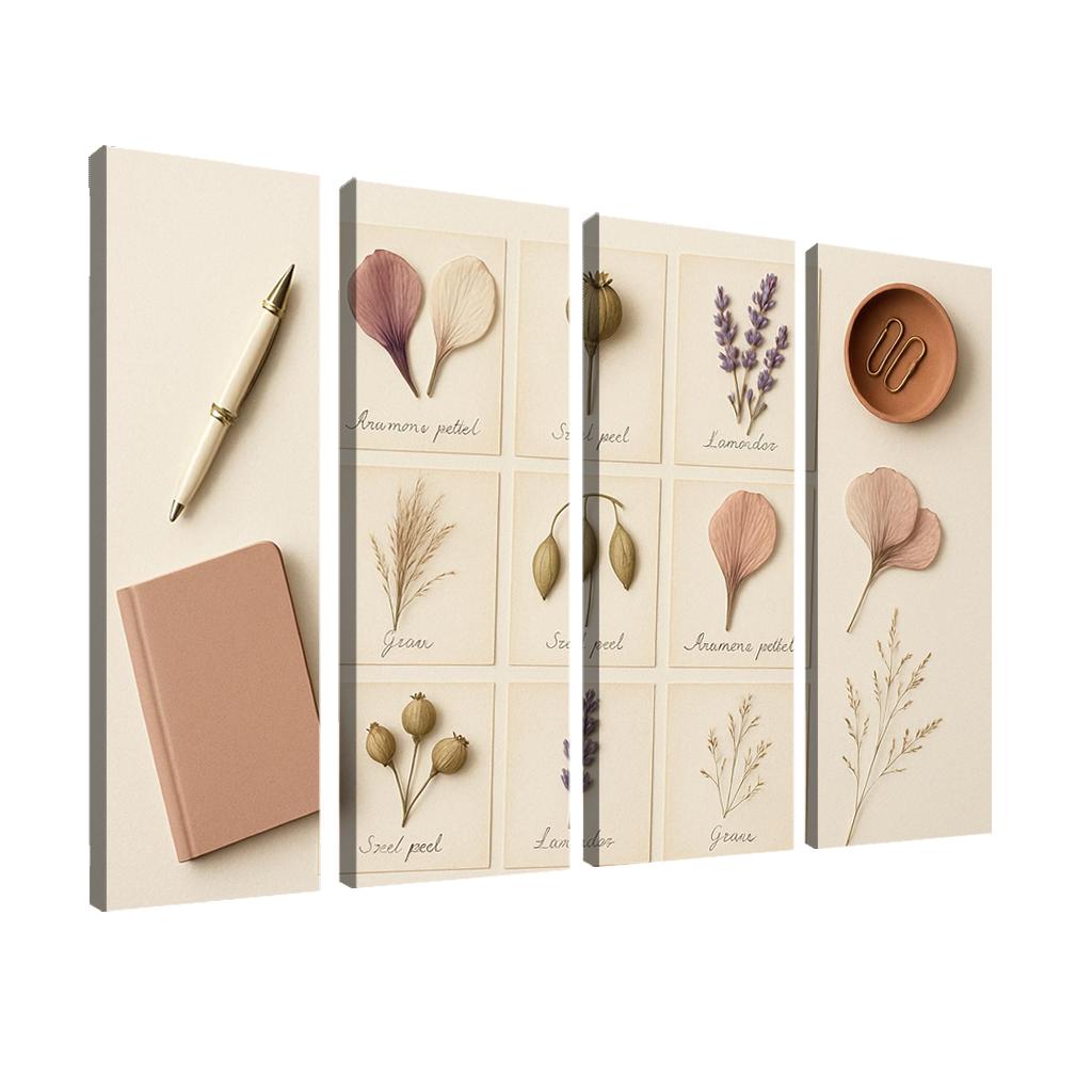 Pressed Flower Herbarium Mosaic framed paintings