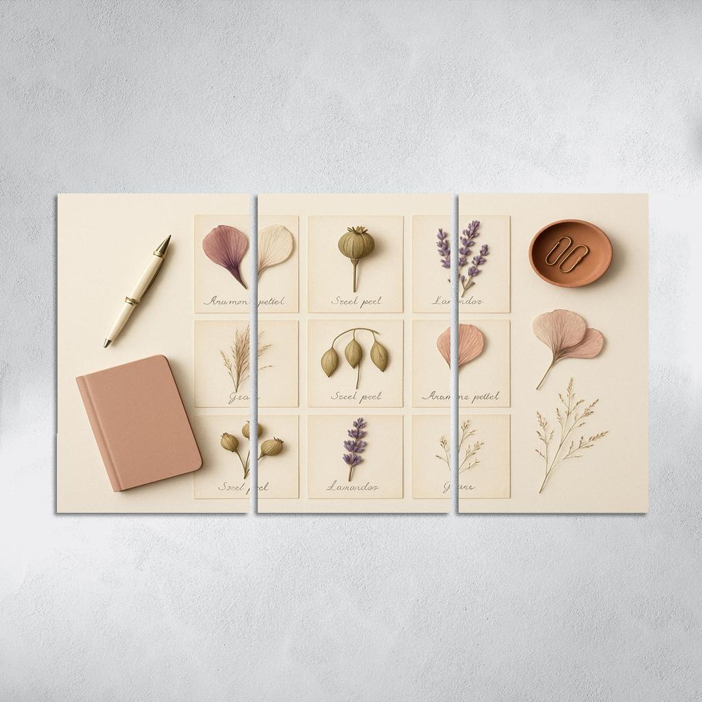 Pressed Flower Herbarium Mosaic framed paintings