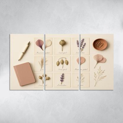 Pressed Flower Herbarium Mosaic framed paintings