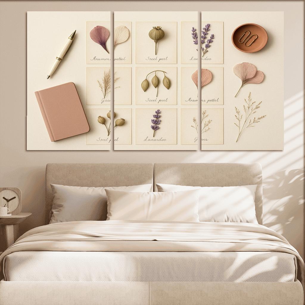 Pressed Flower Herbarium Mosaic framed paintings