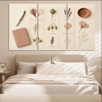 Pressed Flower Herbarium Mosaic framed paintings