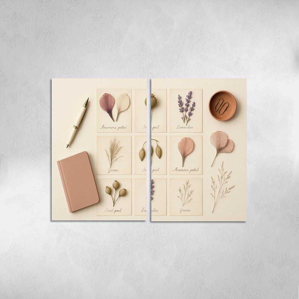 Pressed Flower Herbarium Mosaic framed paintings