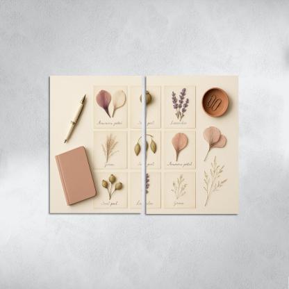 Pressed Flower Herbarium Mosaic framed paintings