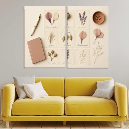 Pressed Flower Herbarium Mosaic framed paintings