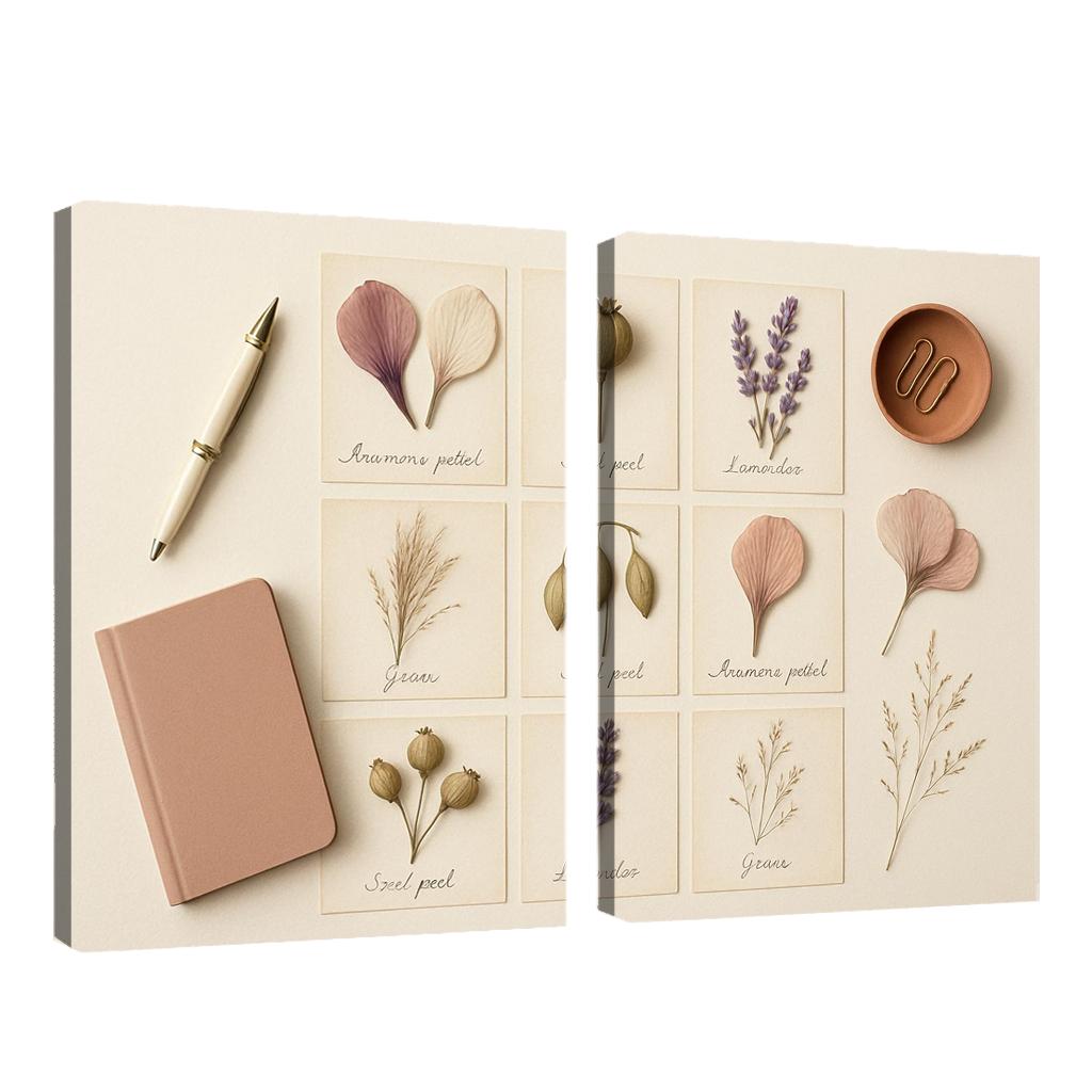 Pressed Flower Herbarium Mosaic framed paintings