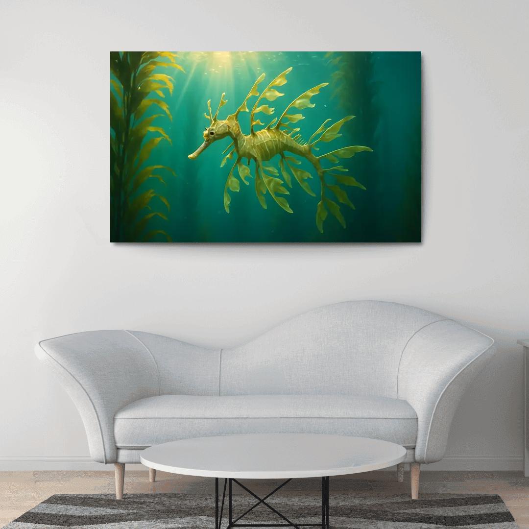 Leafy Seadragon Drifting Through Kelp Forest Light wall decor