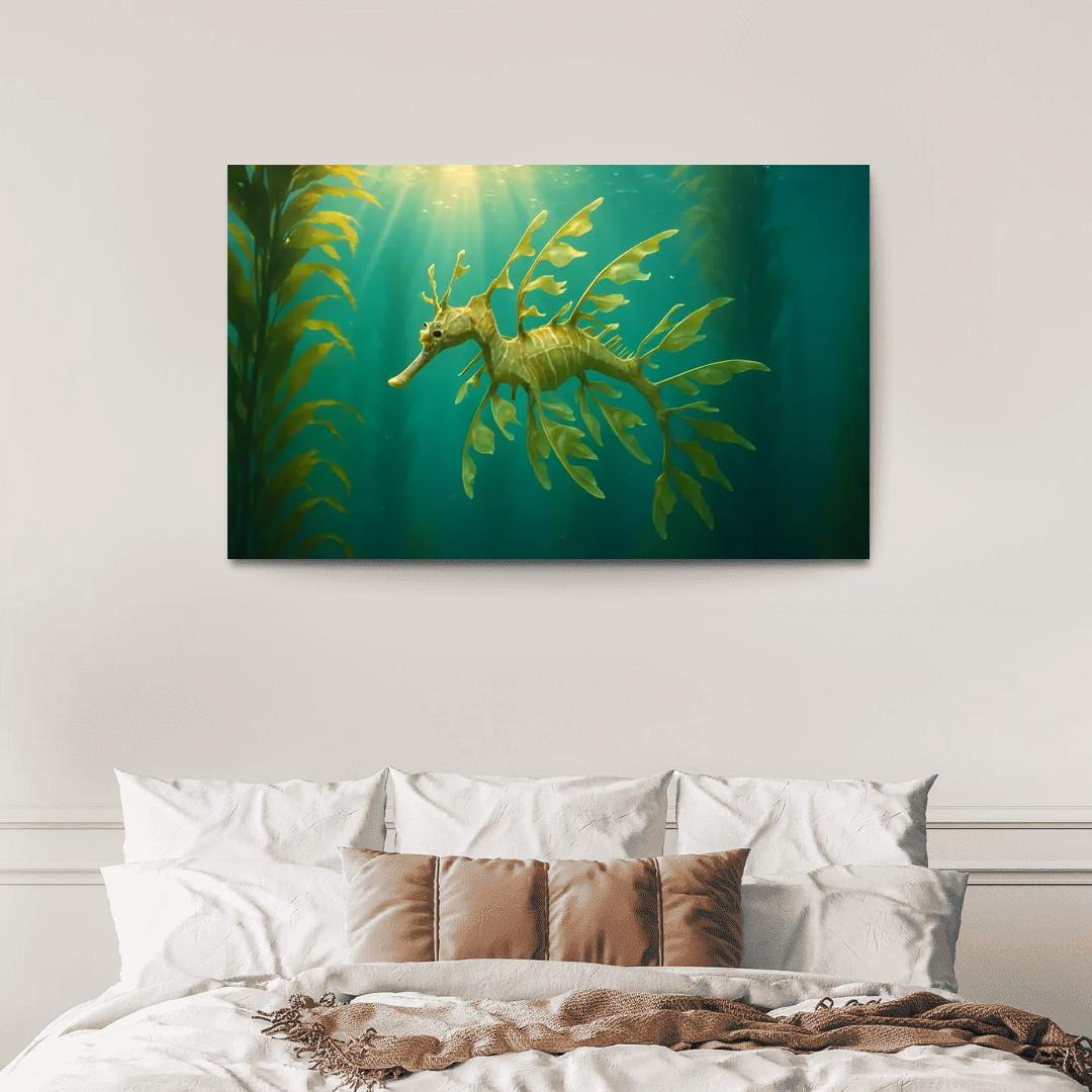 Leafy Seadragon Drifting Through Kelp Forest Light wall decor