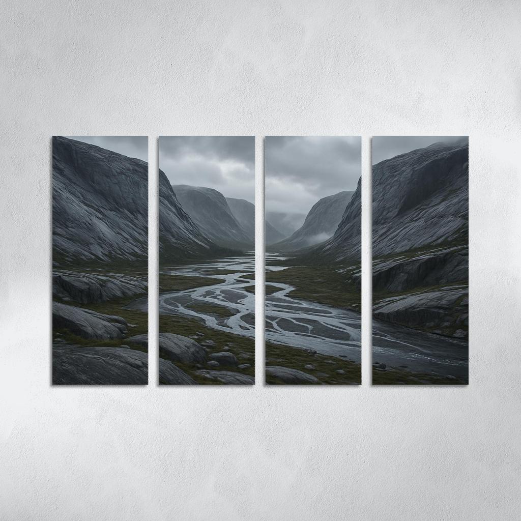 Rainwashed Granite Valley With Braided River art trends