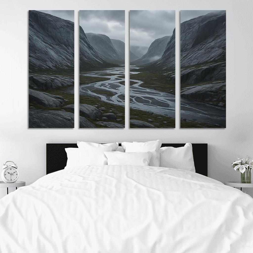 Rainwashed Granite Valley With Braided River art trends