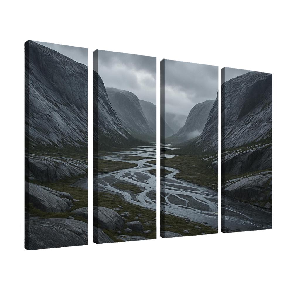 Rainwashed Granite Valley With Braided River art trends