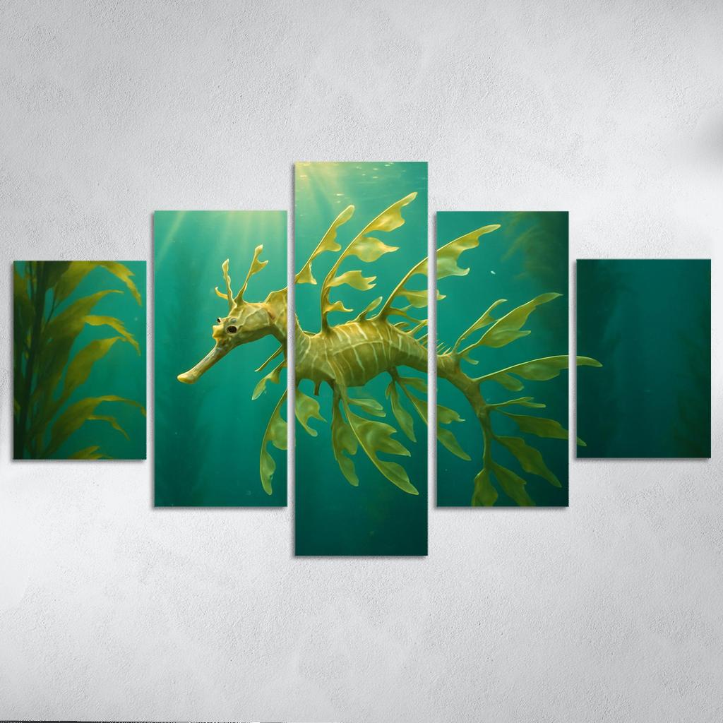 Leafy Seadragon Drifting Through Kelp Forest Light wall decor