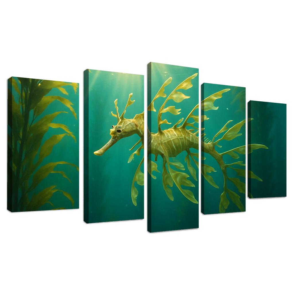 Leafy Seadragon Drifting Through Kelp Forest Light wall decor