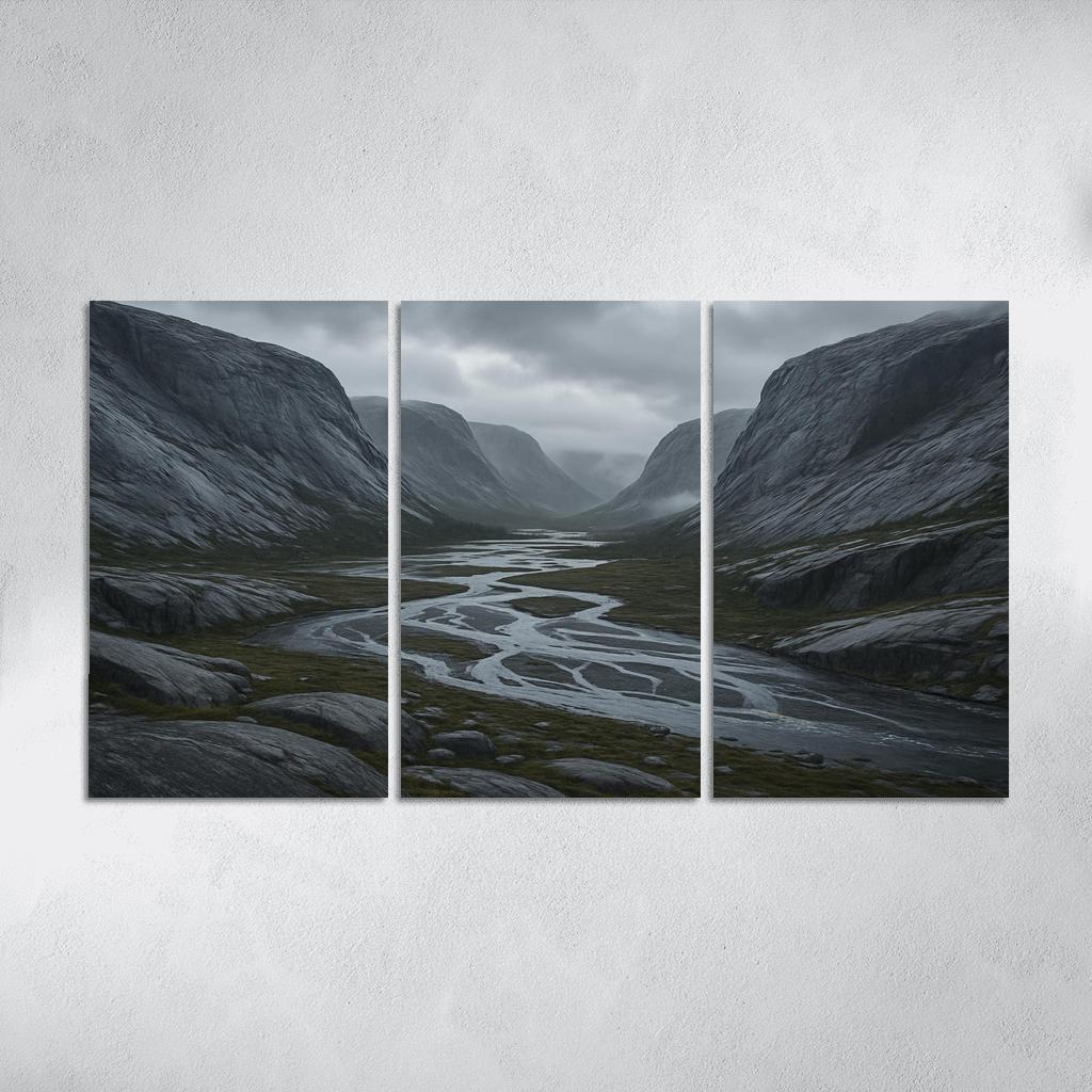 Rainwashed Granite Valley With Braided River art trends